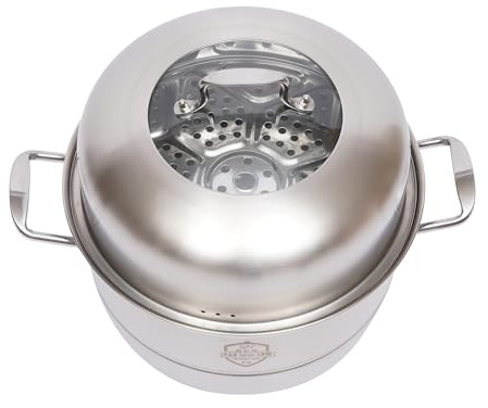 Vaporizador de 5 pisos, acero inoxidable, 32 cm, olla mantowarka con tapa de cristal, accesorio de vapor y tapa de cristal, también para cocina de inducción