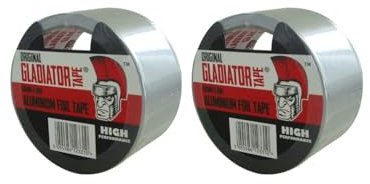 Cinta de aluminio (50 mm x 10 m) - Cinta de aluminio altamente adhesiva, cinta aislante para conductos, resistente al calor | Plata, paquete de 2 | Cinta de alta temperatura para sellar, reparar y