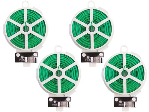 Abiyou Filo per Piante, 100M Cravatta da Giardino, Filo per Giardinaggio, Filo Legaccio per Piante, Legacci per Piante con Taglierino, Legacci per Piante con Taglierino, per Giardinaggio (4 Rotolo)