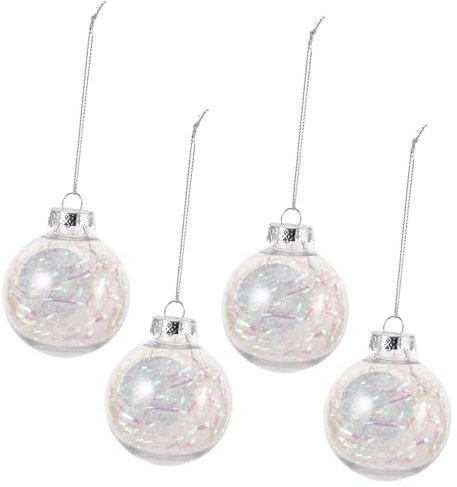Cabilock 4stücke Füllbare Weihnachtskugeln Transparente Hängende Ornamente Für Bastelprojekte Für Weihnachtsbaum Hochzeiten Und Kreative Dekorationen
