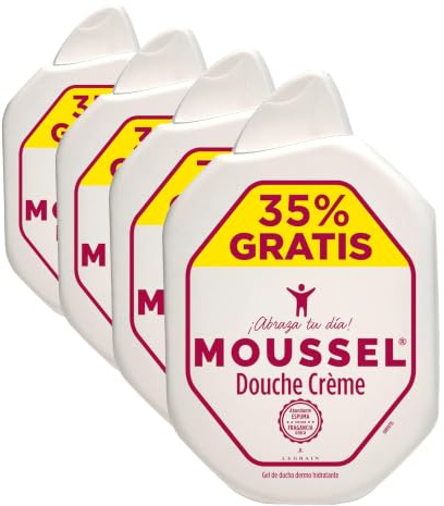MOUSSEL GEL DUCHA CREMOSO 650 ML + 250 ML Gratis (Paquete de 4)