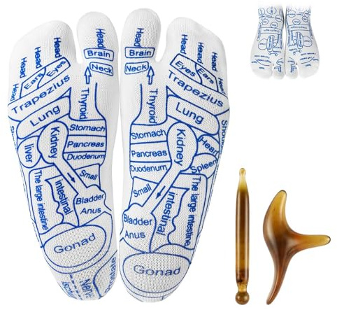 Alaoo Reflexzonen Socken Fußreflexzonen mit Massagewerkzeugen,Männer | Fußmassage-Socken-Set, Lindern Sie Müdigkeit und verbessern Sie die Fußgesundheit, Akupressur-Reflexzonenmassage-Fußsocken
