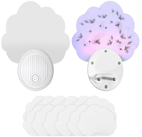 Yuraigm Fliegenfalle Innenbereich, 2 Stück Insektenvernichter Elektrisch Fliegenfalle mit UV-Licht und Klebeband-Gnatenschutz, Fruchtfliegenfalle Insektenfalle für Mücken,Fliegen,Fruchtfliegen,Motten