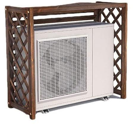 Housse de protection pour climatisation, filet de protection pour climatisation extérieure, séparateur d'espace en bois massif, coque de poubelle, support de climatisation caché, support à fleurs, gri