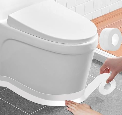 SHOCHX Dichtungsband Selbstklebend, Dichtband Selbstklebend, PVC Dichtungsstreifen Wasserdicht Klebeband, Dichtungsband für Küche,Badezimmer, Toilette, Wandecke, Weiß (38 mm x 3,2 m) (2 Rollen)