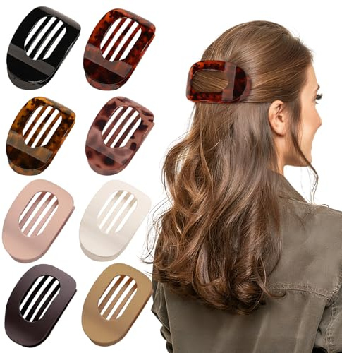Pince Cheveux Femme,8 Pièces,Pince À Cheveux Antidérapantes,Accessoires cheveux femme,pinces à cheveux plates, Hair Clip Mat Confortable,Élégantes Hair Clip pour Tous les Jours, Sport, Conduite