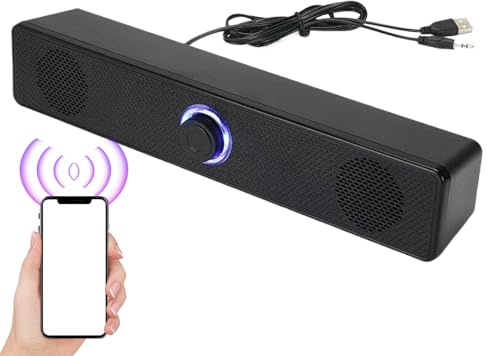 Generisch Soundbar wireless – Barra sonora per computer, amplificazione del volume, bassi profondi, audio senza fili, per PC, TV, laptop proiettore