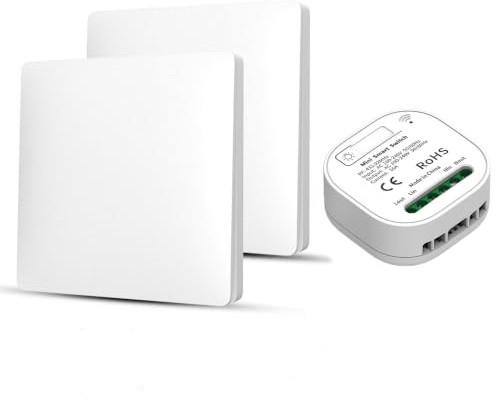 Funk Lichtschalter 230V Funkschalter mit Empfänger Ohne Batterie Set Wireless Smart Switch AC 100-240V Funklichtschalter 10A RF433 Schalter Funk (2 switch + 1 receiver kit)