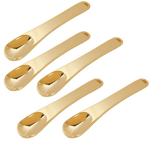 Homoyoyo Augencreme Löffel 5 Stück Goldene Zinklegierung Augenmüdigkeit Massage Werkzeug Kompakt Und Tragbar Für Augenpflege Und Maskenanwendung
