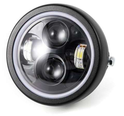 IMMLSX Conjunto Faros Motocicleta Para Steed Para GN125 Para Keeway K Para Super Para Light 125 Para Intruder 800 Faro Delantero LED Motocicleta 6,5 Pulgadas DRL Universal Faros
