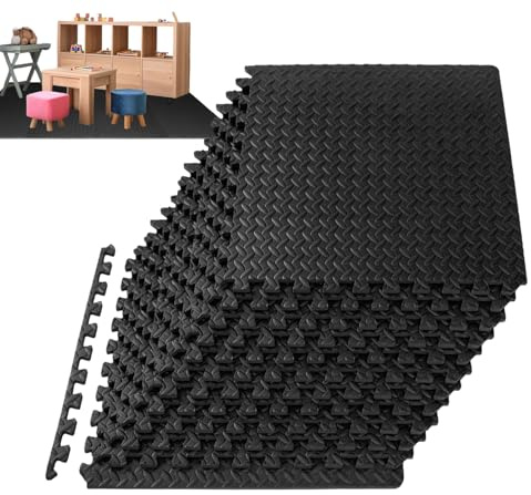 Sghtil Puzzlematte für Übungen - Schaumstoff Puzzle Steckpuzzle Mit Polsterung - Fliesen Boden Ausrüstung Fitnessstudio - Für Kinder Kindergarten Schlafzimmer Wohnzimmer Indoor Garage Zimmer
