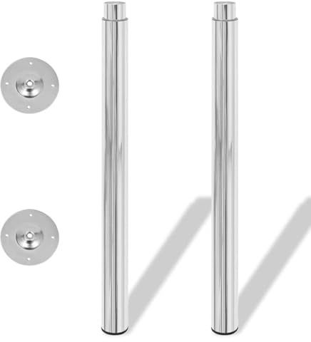 pokgdf Lot de 2 pieds télescopiques de qualité supérieure pour plans de travail - Pieds de rechange avec tubes télescopiques réglables - Pour bureau, table, bar de petit-déjeuner - 710-1100 mm