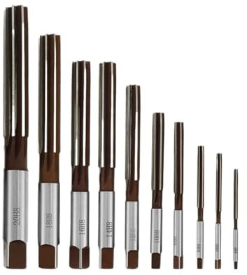 10 Pezzi Alesatori Manuali Set H8 Fresa A Codolo Cilindrico Strumento Alesatore In Acciaio Legato for Alesatura Di Fori In Metallo E Legno