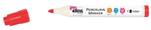 KREUL 16305 - Porcelain Marker medium Kirschrot - Für Kinder entwickelter Porzellanmalstift, ohne Schütteln und Pumpen sofort los malen