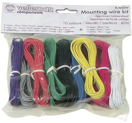 VELLEMAN - K/MOWM Schaltdraht-Sortiment – 10 Farben – 60 m – 0,2mm² Vollmaterial 276230