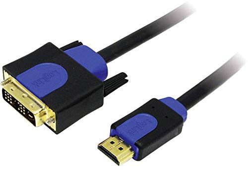 LogiLink CHB3102- Cable HDMI High Speed con Ethernet (v1.4 a DVI, Macho/Macho, Conector de Oro, 2 m) Negro