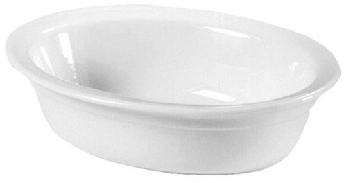 Genware Royal Lipped Pie Dishes 17.5cm - Pack of 6 | White Porcelain Dish - Oven to Tableware - Commercial Quality