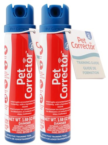 Pet Corrector Spray de dressage pour chien - Aide à contrôler Les comportements indésirables: aboiements, sauts, vol de Nourriture et détérioration des Meubles. Humain et Efficace (50ml, Paquet de 2)