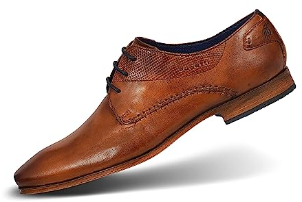 bugatti Herren Businessschuhe, Männer Business Schnürer,Office,büro,Freizeit,Schnuerschuhe,Schnuerer,straßenschuhe,Cognac (6300),43 EU / 8.5 UK