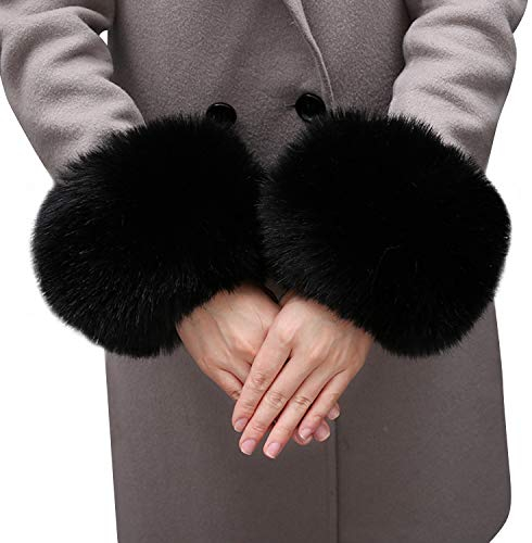 LAEMILIA Faux Fell Stulpen Pulswärmer Damen Kunstfell Armstulpen Frauen Winter Handgelenk Wärmer