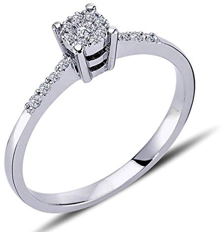 Diamant Solitär EinStein Ring mit 0,30 Carat Effekt