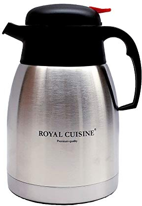 2 Litre Stainless Steel Flask Vacuum Hot & Cold Tea Coffee Insulated Dispenser Air Pot with Safety Push Button