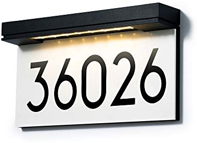 Solar Address Sign, Lighted House Numbers for Outside, LED Illuminated Address Plaque with 3000K Warm White, Waterproof Outdoor Sign, Easy Installation for Home Delivery Visibility