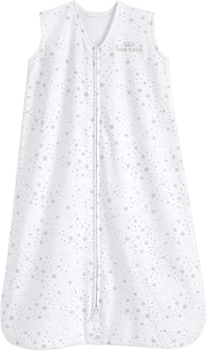HALO® Sleepsack® - Saco de Dormir para bebé, 0,5 TOG, 100% algodón, Midnight Moons Saco de Dormir para recién Nacidos, Manta portátil para Mayor Seguridad, Unisex para niños y niñas de 0 a 6 Meses