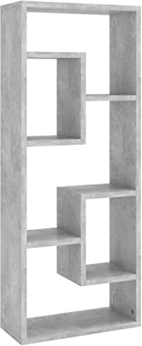 vidaXL Scaffale a Parete Grigio Cemento 36x16x90 cm Legno Multistrato