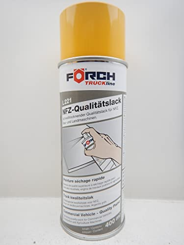 FORCH KOMATSU NATUR GELB BAGGER BAUMASCHINE LACK LACKSPRAY SPRAY SPRAYDOSE 400ML (1)