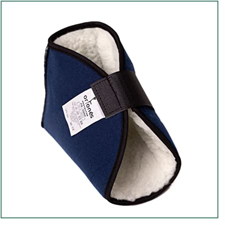 Ortones - Talonera Antiescaras – Protector para Talón, Pie o Codo para Prevención de Úlceras y Llagas por Presión – Uso Diario en Cama o Silla de Ruedas – 1 Unidad, Azul Marino