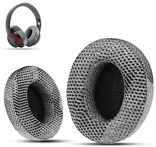 KroneKalpasmos Ersatz-Ohrpolster für Beats Studio 3 – Kompatibel mit Beats Studio 2 & 3 Wired/Wireless (Modelle B0501, B0500) | Stoff & Memory-Schaum, Graues Muster