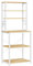 VASAGLE Estantería de Cocina, Estantería de Panadería, 6 Estantes y 6 Ganchos, para Microondas, Marco de Acero, Industrial, 40 x 60 x 167 cm, Roble y Blanco KKS024W09
