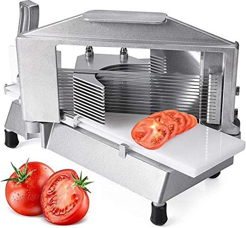 RUYICZB Affettatrice per pomodori Professionale in Acciaio Inossidabile per impieghi gravosi Professionale affettatrice per pomodori e Carote con Tagliere Integrato per Ristorante o Uso Domestico,3/8