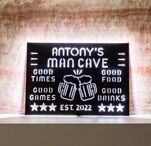 Benutzerdefiniertes Man Cave Schild LED, Man Cave LED Licht, Man Cave Neon Schild, Individuelles Bar LED Schild, Bier Leuchtschilder, Keller Bar Dekor