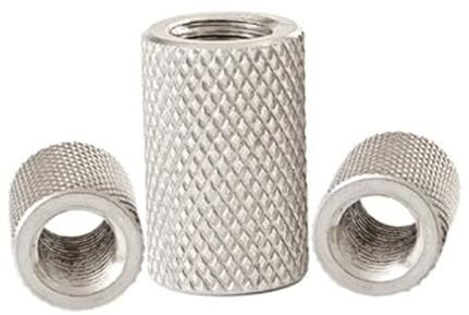 IBOWZ Muttern Edelstahl Sechskantmuttern Edelstahlmutter, 2–5 Stück/Lot, gerändelte runde Überwurfmutter M3, M4, M5, M6, M8, M10, M12, M14, M16, Edelstahl, Lange, gerändelte, handfeste Mutter