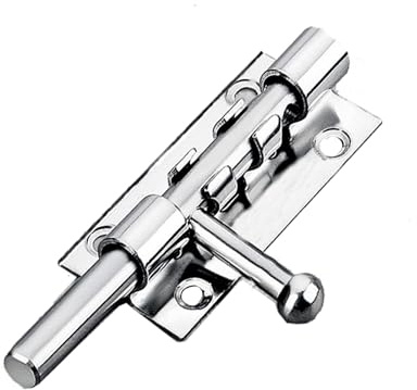 4 Inch Door Bolt Lock Stainless Steel Door Latch Barrel Sliding Lock Silver Solid Door Lock Bolts for Bathroom Bedroom Garden Shed Doors