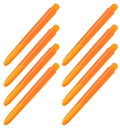 The Lord of the Tools Dart-Schäfte, 48 mm, orange, 2BA-Gewinde, Kunststoff-Stangenschaft, Dartzubehör, mittelgroß, geeignet für die meisten Stahl- und Softspitzen-Dartpfeile, 50 Stück