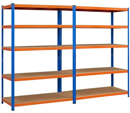 Yaheetech 2X Lagerregal 180x120x60 cm 875 kg Orange,Blau
