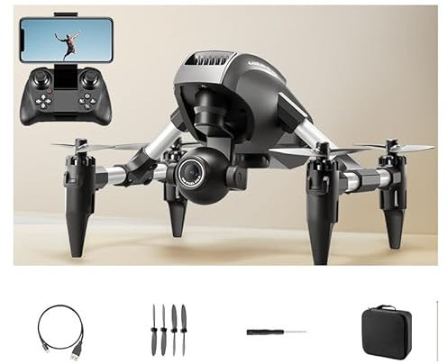 JLANDA Mini Drone V42 en Alliage, Architecture 8K HD, Double caméra, WiFi FPV, quadrirotor pour télécommande, Jouet sans Pilote, Cadeau(V42 4K Camera)