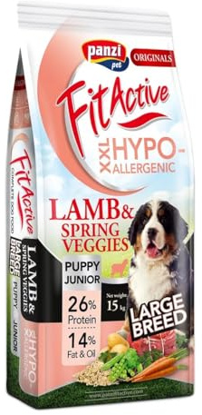 Panzi Pet - FitActive Originals Puppy/Junior XXL 15 kg - Hypoallergenes Hundefutter für Junge Hunde bis zu einem Jahr - Hundefutter für alle mittelgroßen bis großen Hunderassen