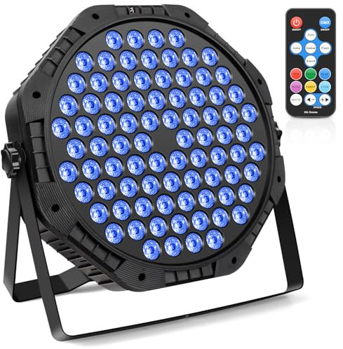 Disco Light,Professional Stage Lights,126W LED Par Lighting,Large Beam Parlight,Party Lights,Strobe Lights, 7 Mode WRGB Stage Lighting Effects, Sound Activated DMX Control,Christmas Light