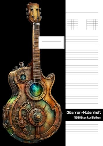 Gitarren Notenheft: 100 blanke Seiten für deine kreativen Ideen und Notationen, DIN A4