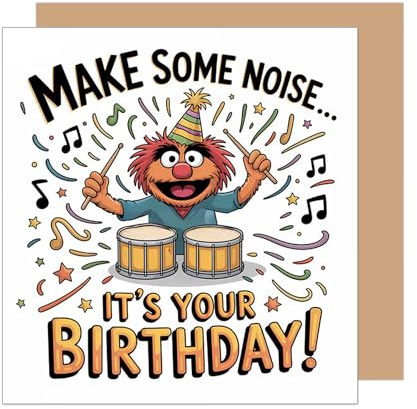 Edition Seidel Premium Square Birthday Card with Envelope - Happy Birthday Card with Text Man Woman Child Music Cool Funny (GQ433 SW025)
