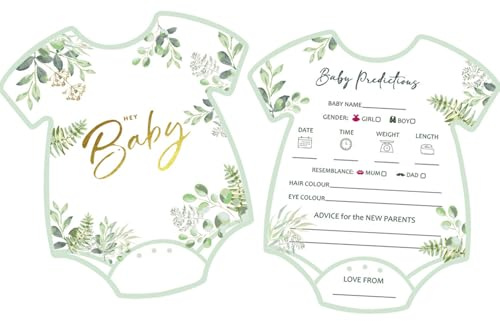 ELNX 20 Pcs Baby Prediction Cards, Baby Shower Prediction Cards Baby Shower Decorations Baby Shower Games for Baby Shower Advice