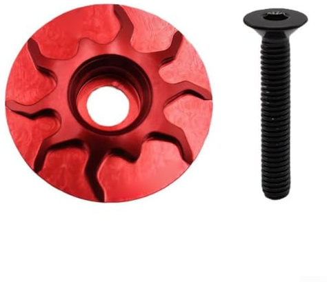 Bullone in acciaio inox e lega di alluminio tappo superiore per attacco manubrio bici 28 6 mm con design elegante (rosso)
