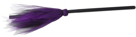 BESPORTBLE Escoba Bruja Halloween para Disfraz Infantil Prop de Plástico con Diseño de Malla Accesorio de Fiesta Cosplay para Niñas y Decoración de Carnaval y Halloween Color Color Aleatorio