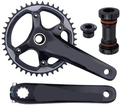 Generico Guarnitura for Bicicletta Gravel, guarnitura Cava Integrata da 170 mm, Corona Singola 96BCD 42 Denti, for Bici Corsa Cross-Country a 10/11 velocità