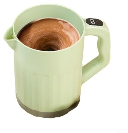 GLFLOW Tazza da caffè auto-mescolante con visualizzazione della temperatura, ricaricabile tramite USB, per bevande calde e fredde, tazza da viaggio portatile (verde)