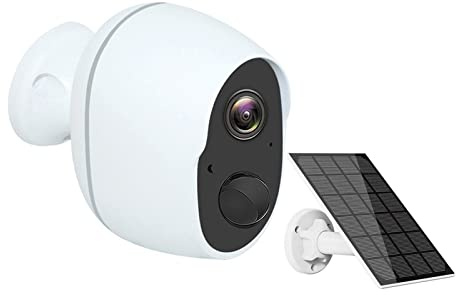 YFDGD 3MP 9000mAh Batteria WIFI Telecamera di sorveglianza Smart Home Sicurezza esterna Protezione wireless Pannello solare Immagini Nitide Facile Usare(Solar Camera 32G)